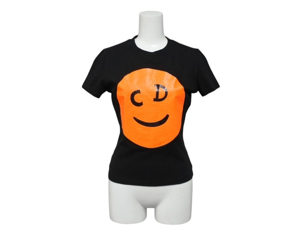Christian Dior クリスチャン ディオール CD Tシャツ smily スマイリー フェイスプリント サイズ 38 ブラック ガリアーノ期 1H12055022 中古 4b001813