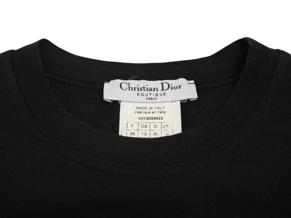 Christian Dior クリスチャン ディオール CD Tシャツ smily スマイリー フェイスプリント サイズ 38 ブラック ガリアーノ期 1H12055022 中古 4b001813