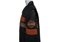 画像をギャラリービューアに読み込む, HARLEY-DAVIDSON ハーレーダビットソン ライダースジャケット レザージャケット ブラック ブラウン レザー M メンズ 美品 中古 4b001829