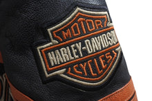 画像をギャラリービューアに読み込む, HARLEY-DAVIDSON ハーレーダビットソン ライダースジャケット レザージャケット ブラック ブラウン レザー M メンズ 美品 中古 4b001829