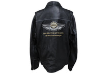 画像をギャラリービューアに読み込む, HARLEY-DAVIDSON ハーレーダビットソン ライダースジャケット レザージャケット ブラック レザー L メンズ 美品 中古 4b001835