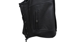 画像をギャラリービューアに読み込む, 新品未使用品 HARLEY-DAVIDSON ハーレーダビッドソン TRADITION Ⅱ LEATHER VEST レザー ベスト ブラック 黒 バイク 中古 4b001843