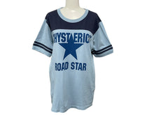 画像をギャラリービューアに読み込む, HYSTERIC GLAMOUR ヒステリックグラマー 半袖リンガーTシャツ 2CT-4900 フリーサイズ スターモチーフ ブルー ネイビー 美品 中古 4b001846