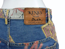 Load image into Gallery viewer, HystericGlamour ヒステリックグラマー ヴィンテージ 総柄 デニム ミニスカート ブルー マルチカラー サイズFREE 美品 中古 4b001848