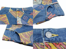 Load image into Gallery viewer, HystericGlamour ヒステリックグラマー ヴィンテージ 総柄 デニム ミニスカート ブルー マルチカラー サイズFREE 美品 中古 4b001848