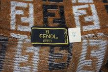 画像をギャラリービューアに読み込む, 極美品 FENDI フェンディ ズッカ柄 パイルポロシャツ レディース イタリア製 ビンテージ ブラウン 茶色 中古 4b001853