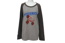 Load image into Gallery viewer, hysteric glamour ヒステリック グラマー ラグラン 長袖 Tシャツ 2CL-5620 00s グレー ブルー コットン 中古 4b001854