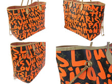 Load image into Gallery viewer, 極美品 LOUIS VUITTON ルイヴィトン モノグラムグラフィティ ネヴァーフルGM トートバッグ M93702 ブラウン オレンジ 中古 4b001868
