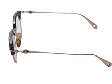 画像をギャラリービューアに読み込む, CHROME HEARTS クロムハーツ SLUNTRADICTION II メガネ 48□20-148 ハーフリム CHプラス ブラック ゴールド 度無し 美品 中古 4b001870