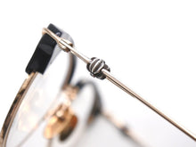 画像をギャラリービューアに読み込む, CHROME HEARTS クロムハーツ SLUNTRADICTION II メガネ 48□20-148 ハーフリム CHプラス ブラック ゴールド 度無し 美品 中古 4b001870