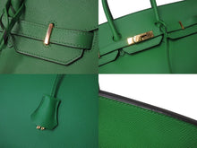 Load image into Gallery viewer, 極美品 HERMES エルメス BIRKIN バーキン35 バンブー グリーン ゴールド金具 ヴォーエプソン ハンドバッグ □R刻印 中古 4b001871