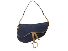 画像をギャラリービューアに読み込む, 極美品 Christian Dior クリスチャンディオール サドルバッグ ワンショルダーバッグ RU 1020 デニム ネイビー ゴールド金具 中古 4b001874