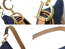 画像をギャラリービューアに読み込む, 極美品 Christian Dior クリスチャンディオール サドルバッグ ワンショルダーバッグ RU 1020 デニム ネイビー ゴールド金具 中古 4b001874