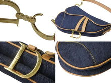 画像をギャラリービューアに読み込む, 極美品 Christian Dior クリスチャンディオール サドルバッグ ワンショルダーバッグ RU 1020 デニム ネイビー ゴールド金具 中古 4b001874