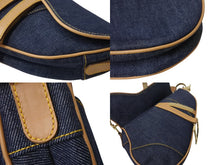 画像をギャラリービューアに読み込む, 極美品 Christian Dior クリスチャンディオール サドルバッグ ワンショルダーバッグ RU 1020 デニム ネイビー ゴールド金具 中古 4b001874