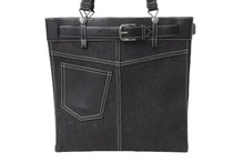 画像をギャラリービューアに読み込む, 極美品 Christian Dior クリスチャンディオール トートバッグ ハンドバッグ bm1011 ブラック デニム レザー シルバー金具 美品 中古 4b001911