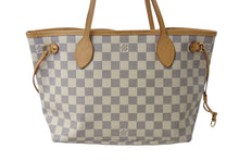 画像をギャラリービューアに読み込む, LOUIS VUITTON ルイヴィトン ハンドバッグ ネヴァーフルPM ダミエアズールキャンバス N41362 ホワイトゴールド金具 美品 中古 4b001915