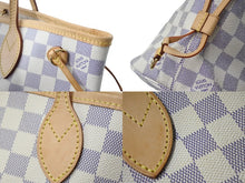 画像をギャラリービューアに読み込む, LOUIS VUITTON ルイヴィトン ハンドバッグ ネヴァーフルPM ダミエアズールキャンバス N41362 ホワイトゴールド金具 美品 中古 4b001915