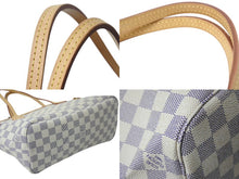 画像をギャラリービューアに読み込む, LOUIS VUITTON ルイヴィトン ハンドバッグ ネヴァーフルPM ダミエアズールキャンバス N41362 ホワイトゴールド金具 美品 中古 4b001915