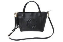 画像をギャラリービューアに読み込む, 極美品 GUCCI グッチ SOHO ソーホー ハンドバッグ ショルダーバッグ 369176 2way レザー ゴールド金具 ブラック 美品 中古 4b001922