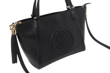 画像をギャラリービューアに読み込む, 極美品 GUCCI グッチ SOHO ソーホー ハンドバッグ ショルダーバッグ 369176 2way レザー ゴールド金具 ブラック 美品 中古 4b001922