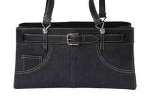 Load image into Gallery viewer, 極美品 Christian Dior クリスチャンディオール ハンドバッグ トートバッグ ブラック デニム レザー BM-0042 シルバー金具 中古 4b001925