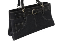 Load image into Gallery viewer, 極美品 Christian Dior クリスチャンディオール ハンドバッグ トートバッグ ブラック デニム レザー BM-0042 シルバー金具 中古 4b001925