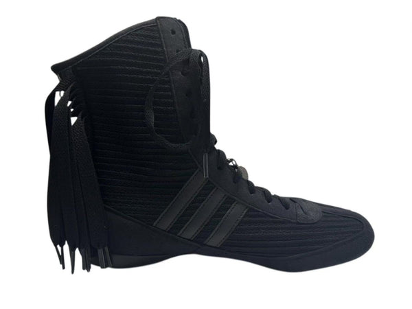 新品同様 Adidas × STELLA McCARTNEY アディダス×ステラマッカートニー ラサント フリンジ ハイカット スニーカー日本限定カラー ブラック サイズ27.0cm 中古 4b001931