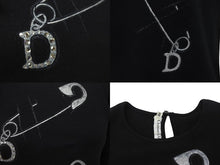 画像をギャラリービューアに読み込む, CHRISTIAN DIOR クリスチャンディオール 安全ピン ロンT 長袖Tシャツ ラインストーン ブラック シルバー サイズ10 美品 中古 4b001941