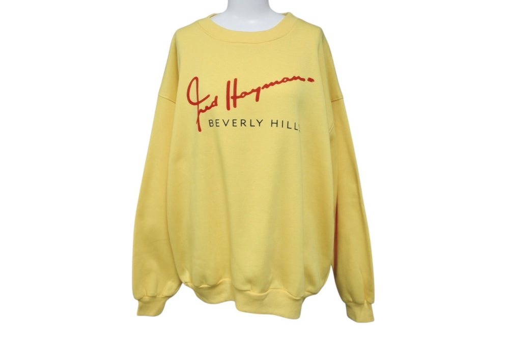 FRED HAYMAN 273 Rodeo Drive 90's Vintage Sweat Crew Neck Yellow Good Condition Used 4b001945