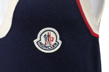 画像をギャラリービューアに読み込む, MONCLER モンクレール ボーダー ニット ワンピース ノースリーブ アイボリー ネイビー レッド ベージュ サイズM 美品 中古 4b001947