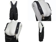 画像をギャラリービューアに読み込む, CHROME HEARTS クロムハーツ レザーサロペット サイズM クロスボールボタン ダガージップ シルバー925 ブラック 美品 中古 4b001952