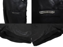 画像をギャラリービューアに読み込む, CHROME HEARTS クロムハーツ レザーサロペット サイズM クロスボールボタン ダガージップ シルバー925 ブラック 美品 中古 4b001952