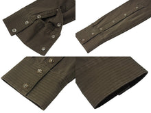 画像をギャラリービューアに読み込む, 極美品 CHROME HEARTS クロムハーツ BSフレア レザー パッチ デニムジャケット デニムシャツ サイズM カーキ シルバー925 中古 4b001954