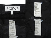 画像をギャラリービューアに読み込む, LOEWE ロエベ アナグラム バギージーンズ コットン アナグラム カットアウト フェード サイズ32 ブラック 美品 中古 4b001958