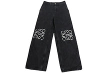 画像をギャラリービューアに読み込む, LOEWE ロエベ アナグラム バギージーンズ コットン アナグラム カットアウト フェード サイズ32 ブラック 美品 中古 4b001958