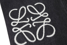 画像をギャラリービューアに読み込む, LOEWE ロエベ アナグラム バギージーンズ コットン アナグラム カットアウト フェード サイズ32 ブラック 美品 中古 4b001958