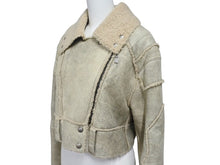 画像をギャラリービューアに読み込む, 極美品 CHRISTIAN DIOR クリスチャンディオール ムートンジャケット 4A20127070 ラムスキン カーキ ベージュ サイズ36 中古 4b001960