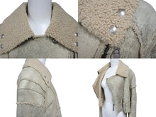 画像をギャラリービューアに読み込む, 極美品 CHRISTIAN DIOR クリスチャンディオール ムートンジャケット 4A20127070 ラムスキン カーキ ベージュ サイズ36 中古 4b001960