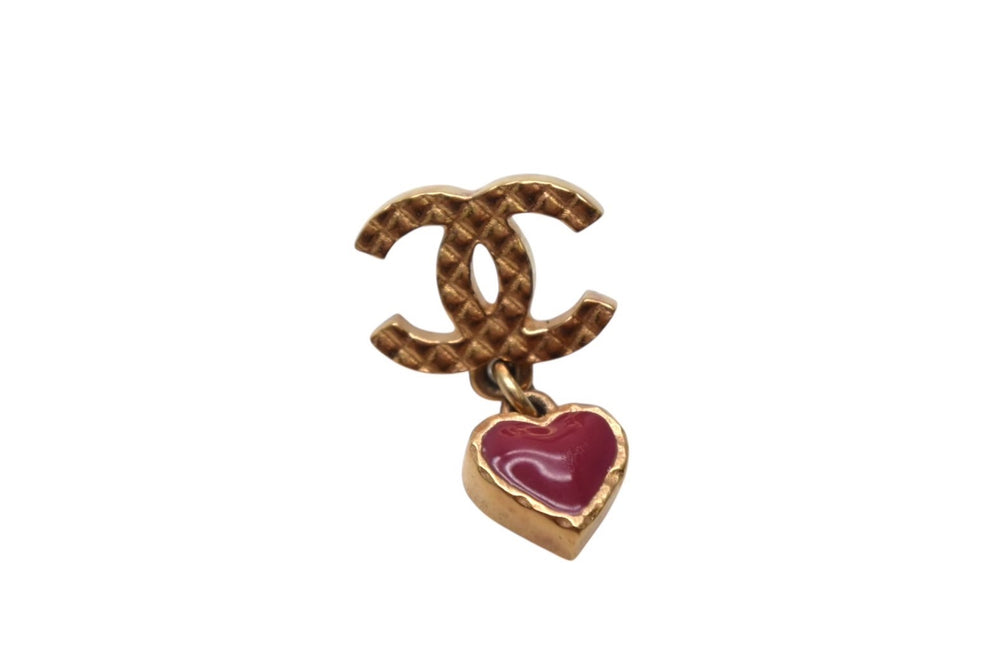 CHANEL Chanel Earrings Matelasse Coco Mark Heart Triangle Gold For Both Ears A18P Weight Approx. 6.5g Good Condition Used 4b001971