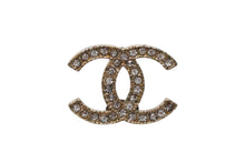 Load image into Gallery viewer, CHANEL シャネル ココマーク ピアス ゴールド メタル ラインストーン 重量約2.6g A14V刻印 両耳用 美品 中古 4b001973