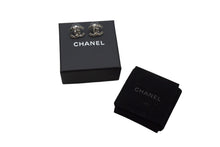 Load image into Gallery viewer, 極美品 CHANEL シャネル ココマーク ピアス 重量約3.2g 15P刻印 メタル ラインストーン シルバー クリア 両耳用 中古 4b001983