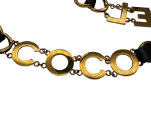 Load image into Gallery viewer, CHANEL シャネル ヴィンテージ COCO CHANELモチーフ ココマーク チェーンベルト レザー GP ゴールド 美品 中古 4b001990