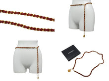 Load image into Gallery viewer, 極美品 CHANEL シャネル チェーンベルト A01427 ココマーク メタル レザー GP ゴールド レッド 小物 中古 4b001993