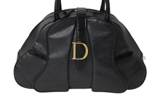 画像をギャラリービューアに読み込む, Christian Dior クリスチャンディオール ハンドバッグ MA-0011 レザー トロッター柄 ガリアーノ期 ブラック系 美品 中古 4b001998