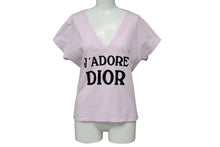 画像をギャラリービューアに読み込む, 極美品 CHRISTIAN DIOR クリスチャンディオール J'ADORE Vネック 半袖Tシャツ ロゴ 3H16155400 コットン ピンク サイズ40 中古 4b001999