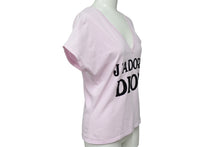 画像をギャラリービューアに読み込む, 極美品 CHRISTIAN DIOR クリスチャンディオール J'ADORE Vネック 半袖Tシャツ ロゴ 3H16155400 コットン ピンク サイズ40 中古 4b001999