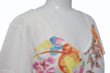 画像をギャラリービューアに読み込む, CHRISTIAN DIOR クリスチャンディオール フローラルプリント Vネック 半袖Tシャツ 6P16155471 アイボリー マルチカラー サイズ40 美品 中古 4b002000