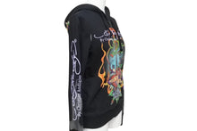 Load image into Gallery viewer, EdHardy エドハーディー ジップアップ フーディ― サイズxs コットン 刺繍 ブラック マルチカラー 美品 中古 4b002003