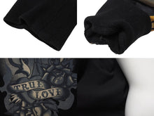 Load image into Gallery viewer, EdHardy エドハーディー ジップアップ フーディ― サイズxs コットン 刺繍 ブラック マルチカラー 美品 中古 4b002003